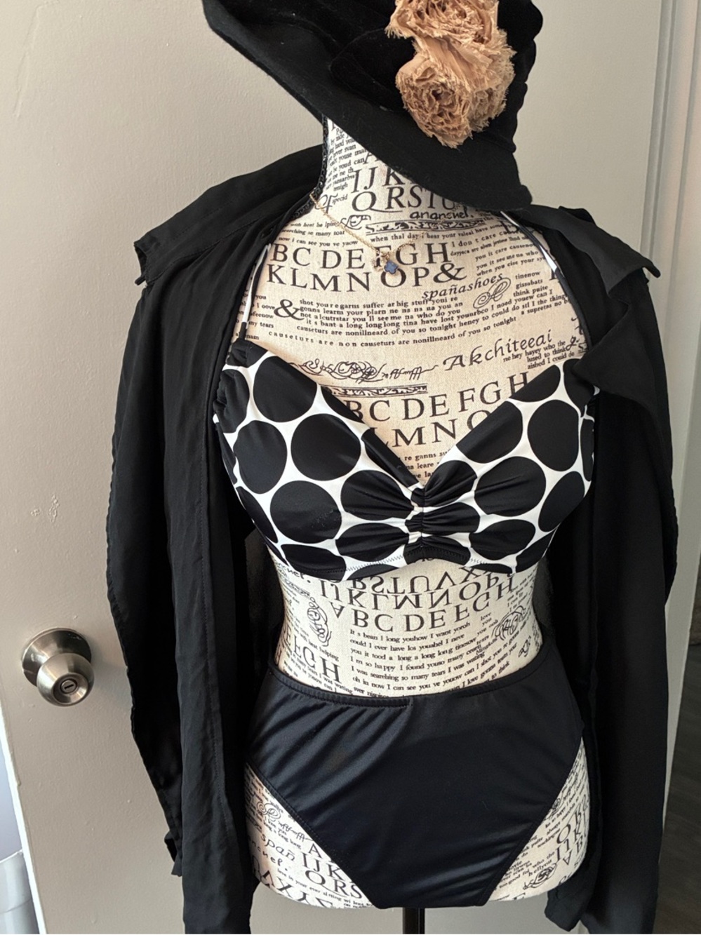 VENUS Black and White Polka Dot Bikini Set - Vintage Catalogue Bottoms